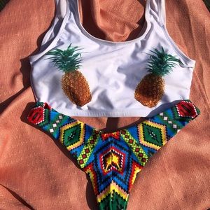 Pineapple two piece swimsuit set